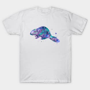 Beaver Watercolor Painting T-Shirt